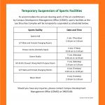 體育設施暫停開放 Temporary Suspension of Sports Facilities